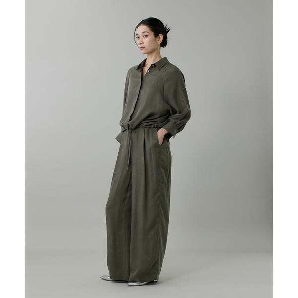 イネド（INED）/《大きいサイズ》キュプラフィブリルストレートパンツ