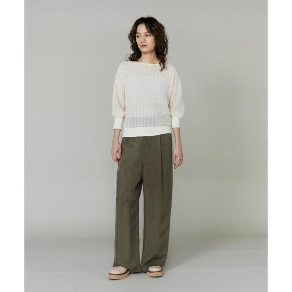 イネド（INED）/《大きいサイズ》キュプラフィブリルストレートパンツ