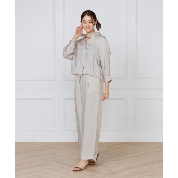 イネド（INED）/《大きいサイズ》キュプラフィブリルストレートパンツ