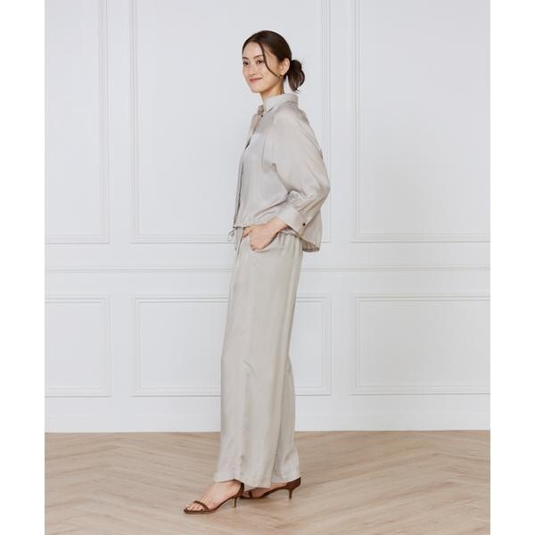 イネド（INED）/《大きいサイズ》キュプラフィブリルストレートパンツ