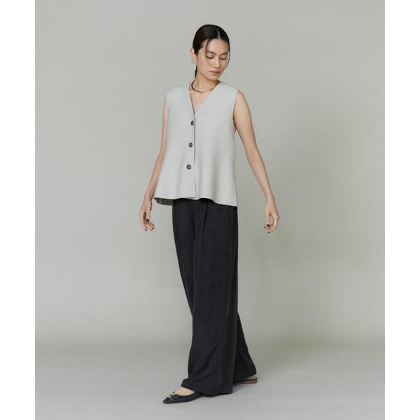 イネド（INED）/《大きいサイズ》キュプラフィブリルストレートパンツ