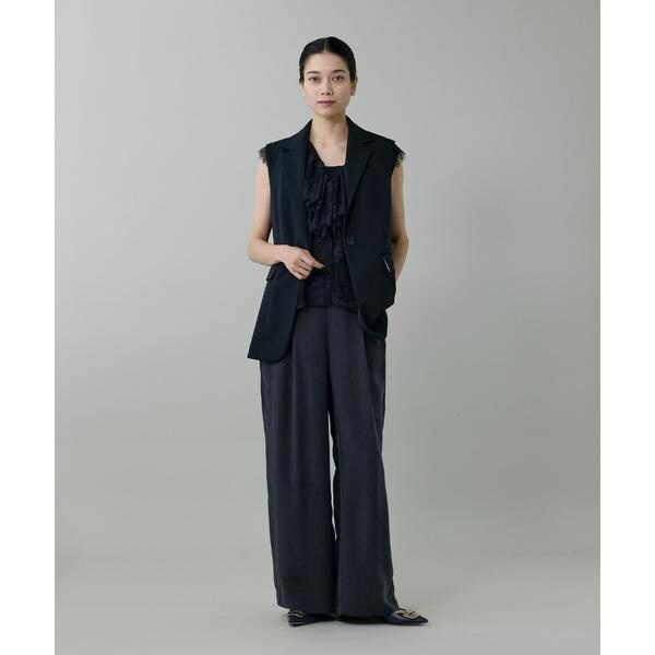 イネド（INED）/《大きいサイズ》キュプラフィブリルストレートパンツ