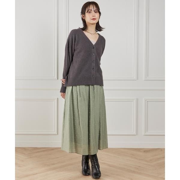 イネド（INED）/《大きいサイズ》ラメドットタックスカート