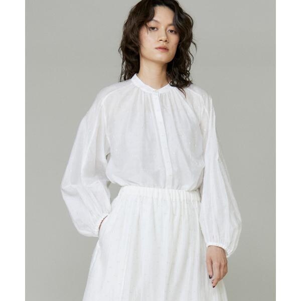イネド（INED）/《大きいサイズ》ラメドットギャザーブラウス