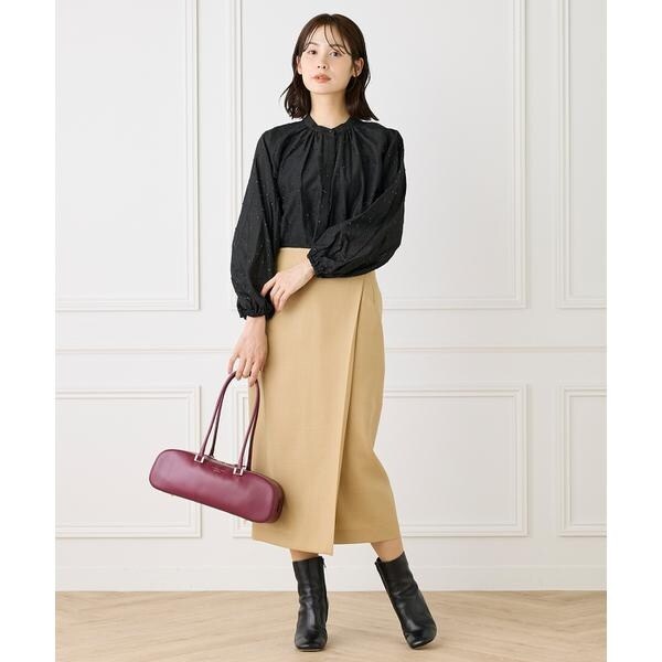 イネド（INED）/《大きいサイズ》ラメドットギャザーブラウス