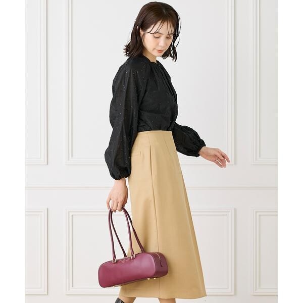 イネド（INED）/《大きいサイズ》ラメドットギャザーブラウス