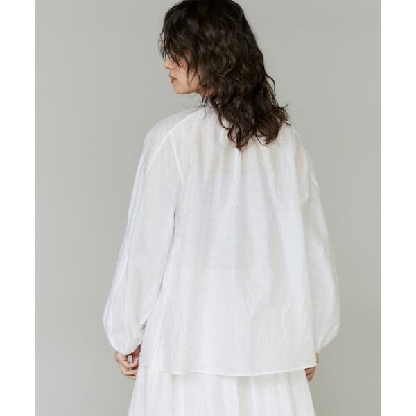 イネド（INED）/《大きいサイズ》ラメドットギャザーブラウス