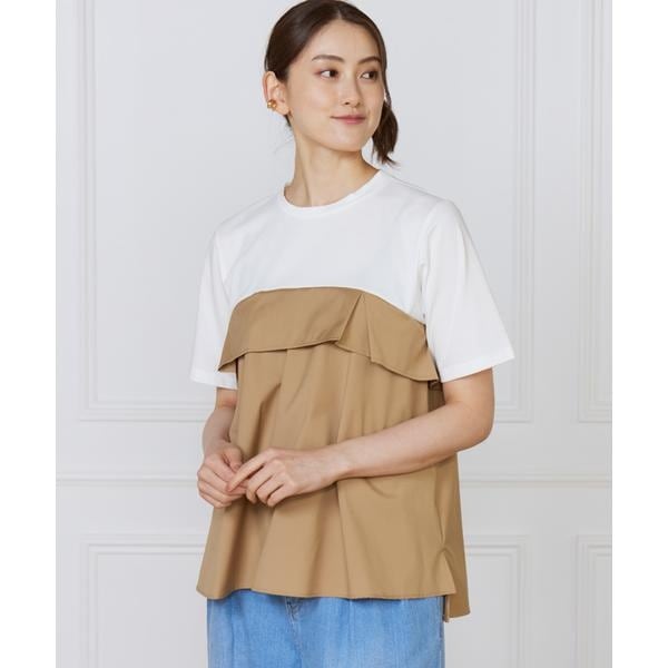 イネド（INED）/《大きいサイズ》ビスチェ風コンビ ジャージー トップス