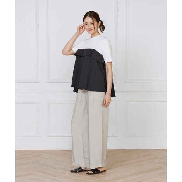 イネド（INED）/《大きいサイズ》ビスチェ風コンビ ジャージー トップス