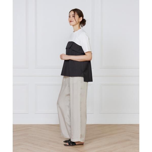 イネド（INED）/《大きいサイズ》ビスチェ風コンビ ジャージー トップス