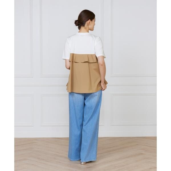 イネド（INED）/《大きいサイズ》ビスチェ風コンビ ジャージー トップス