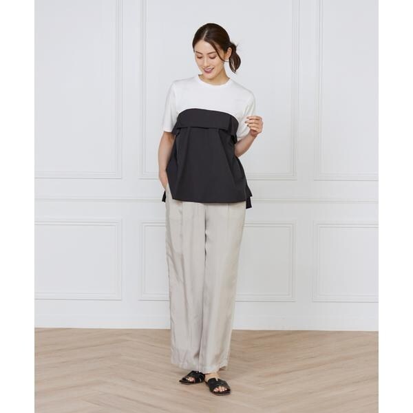 イネド（INED）/《大きいサイズ》ビスチェ風コンビ ジャージー トップス