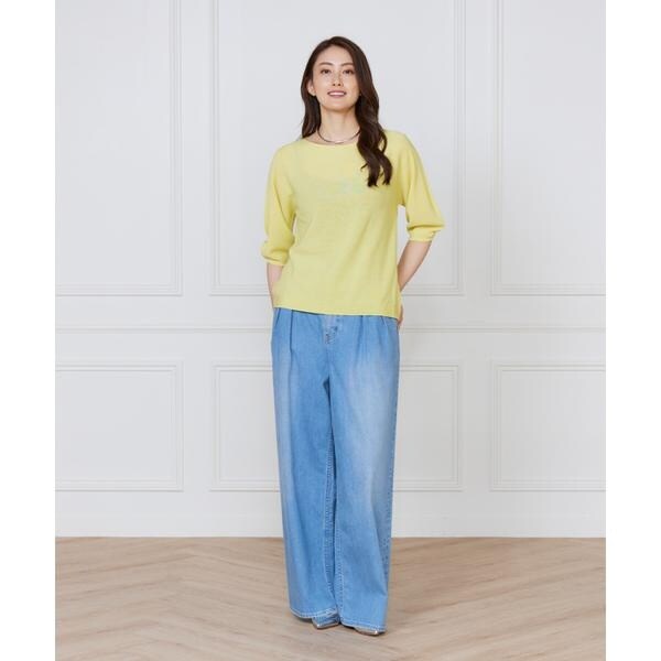 イネド（INED）/《大きいサイズ》ボートネックパフスリーブニット《Cuoo》