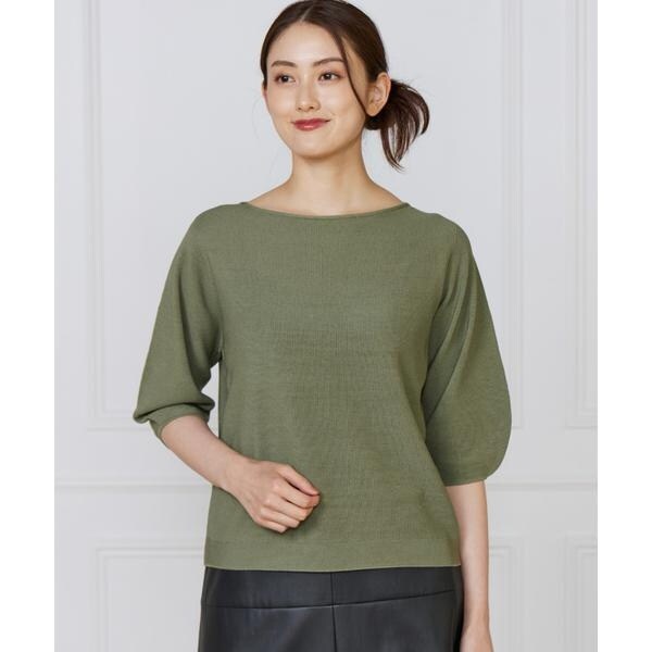 イネド（INED）/ボートネックパフスリーブニット《Cuoo》