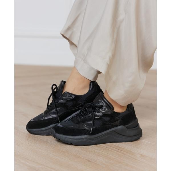 イネド（INED）/FG SHINY BLACKスニーカー《D．A．T．E．》