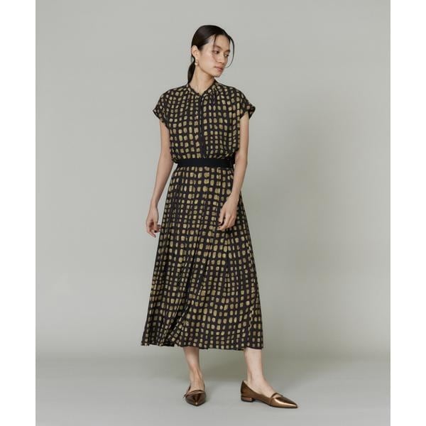 イネド（INED）/《大きいサイズ》デフォルメチェックプリントスカート