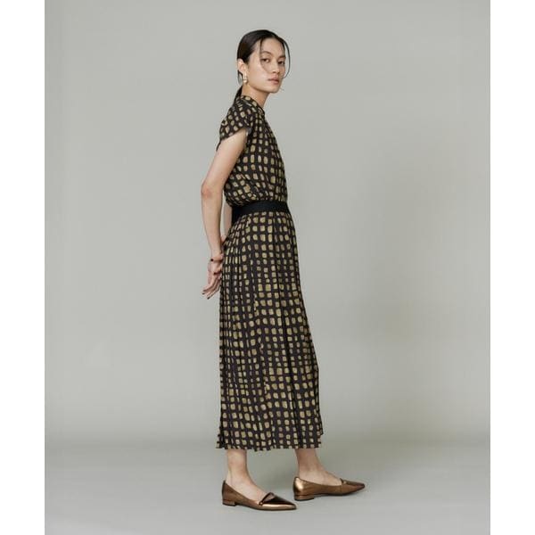 イネド（INED）/《大きいサイズ》デフォルメチェックプリントスカート