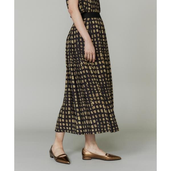 イネド（INED）/《大きいサイズ》デフォルメチェックプリントスカート