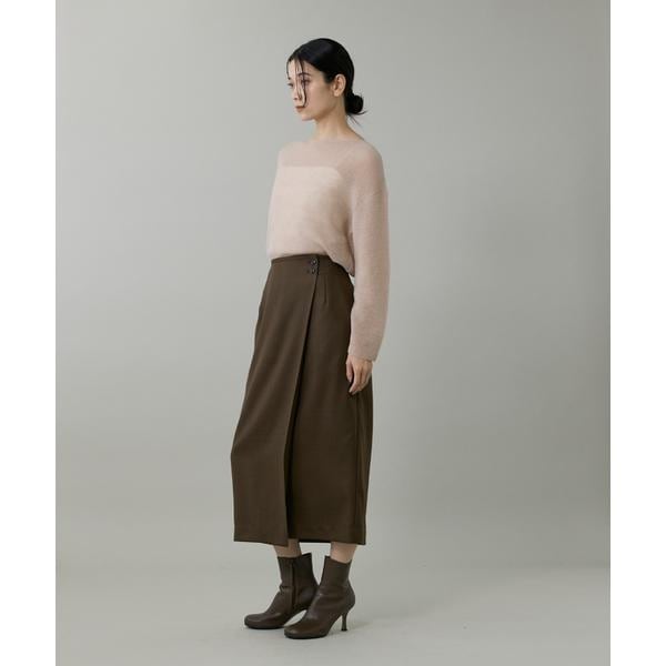 イネド（INED）/《大きいサイズ》ライトカルゼ ラップ風タイトスカート