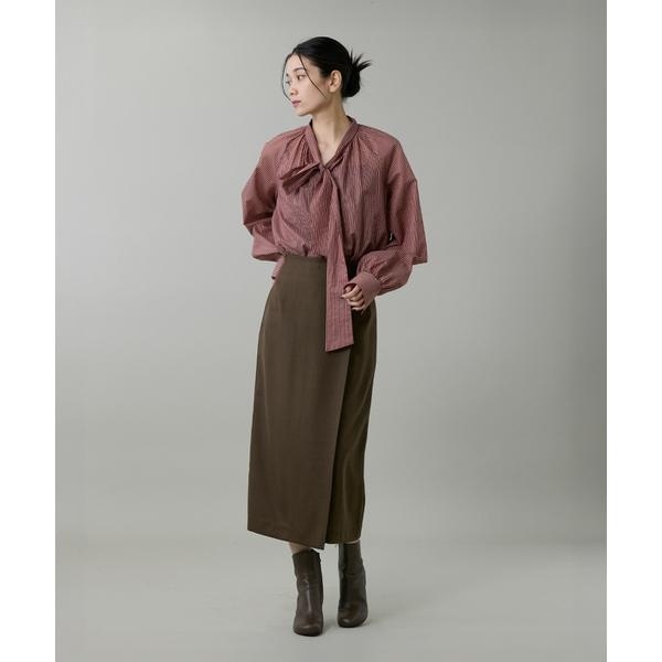 イネド（INED）/《大きいサイズ》ライトカルゼ ラップ風タイトスカート