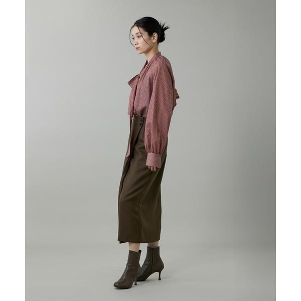 イネド（INED）/《大きいサイズ》ライトカルゼ ラップ風タイトスカート