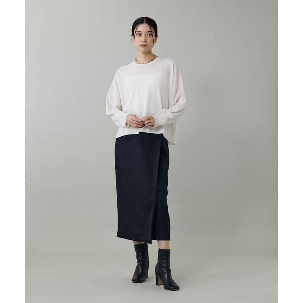 イネド（INED）/《大きいサイズ》ライトカルゼ ラップ風タイトスカート