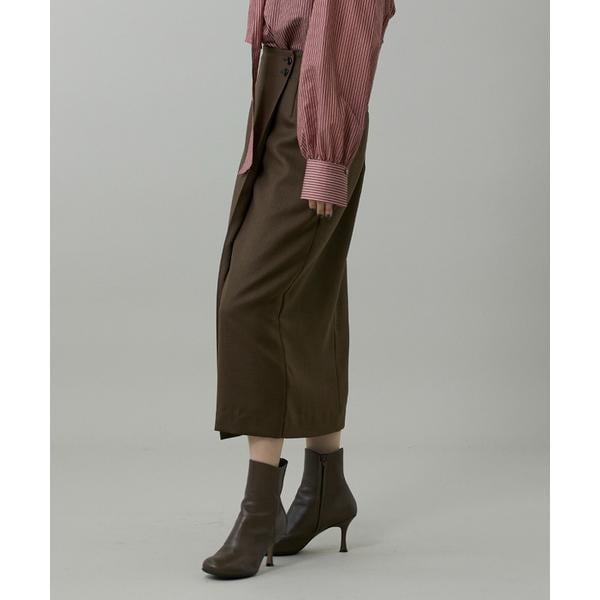 イネド（INED）/《大きいサイズ》ライトカルゼ ラップ風タイトスカート