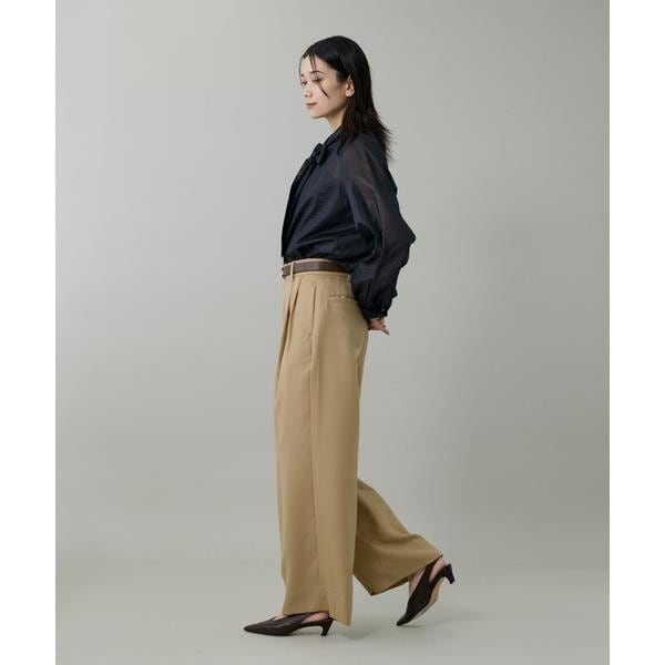 イネド（INED）/《大きいサイズ》シャドーボーダーボウタイブラウス