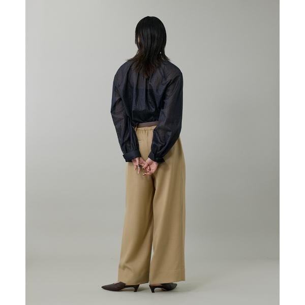 イネド（INED）/《大きいサイズ》シャドーボーダーボウタイブラウス