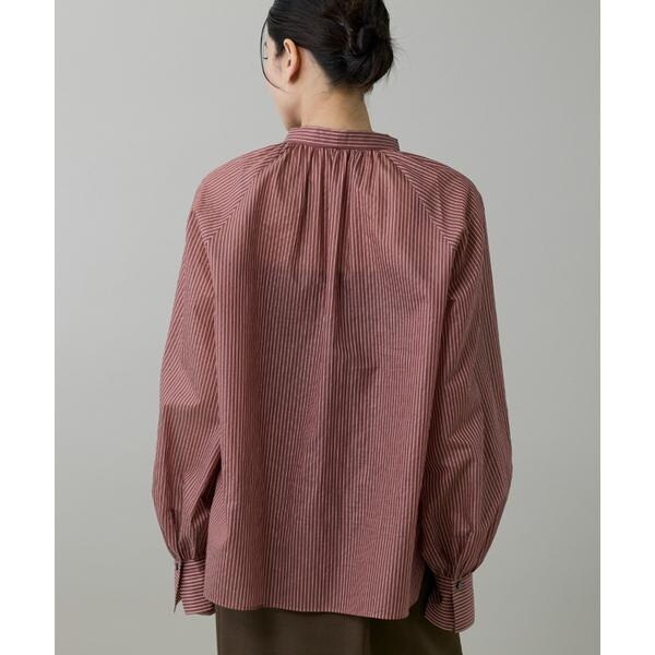 イネド（INED）/《大きいサイズ》シャドーボーダーボウタイブラウス
