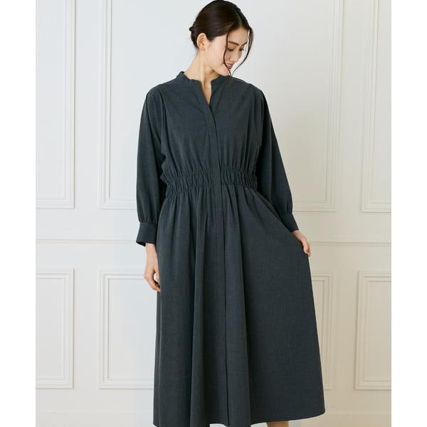 イネド（INED）/《大きいサイズ》バンドカラーワンピース