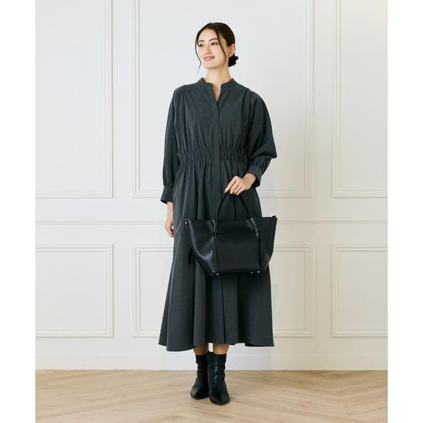 イネド（INED）/《大きいサイズ》バンドカラーワンピース