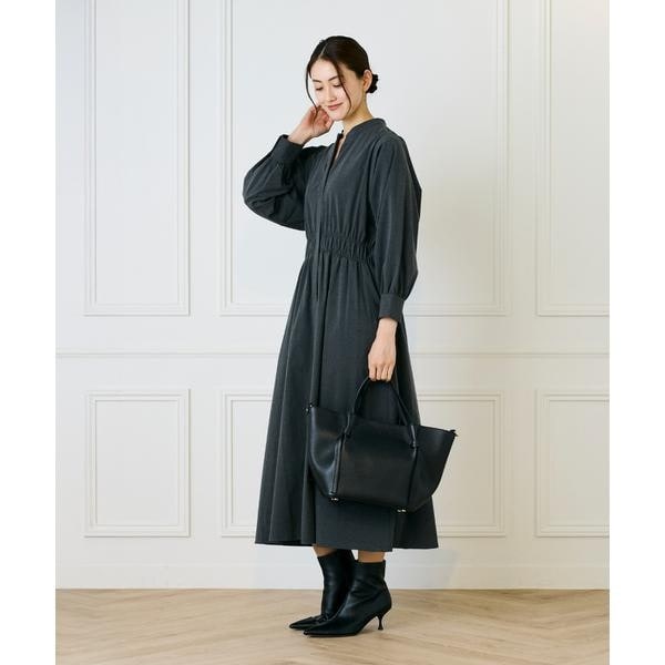 イネド（INED）/《大きいサイズ》バンドカラーワンピース