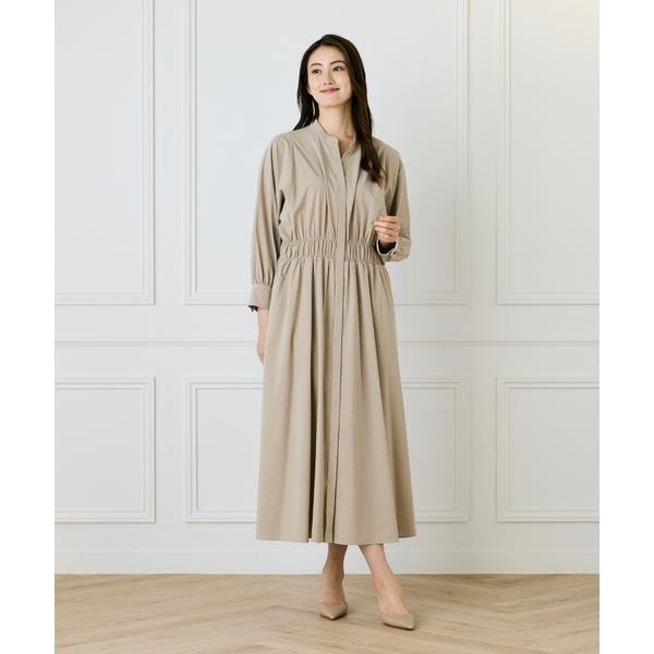 イネド（INED）/《大きいサイズ》バンドカラーワンピース