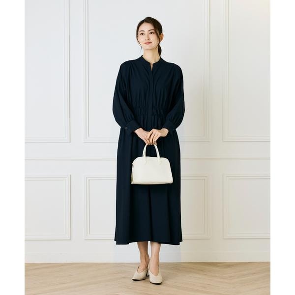 イネド（INED）/《大きいサイズ》バンドカラーワンピース