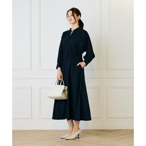 イネド（INED）/《大きいサイズ》バンドカラーワンピース