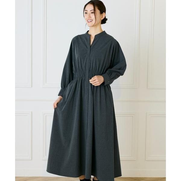 イネド（INED）/《大きいサイズ》バンドカラーワンピース