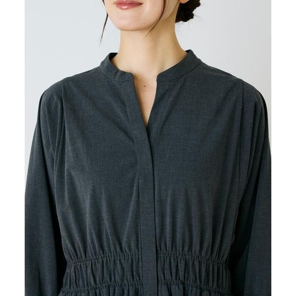 イネド（INED）/《大きいサイズ》バンドカラーワンピース