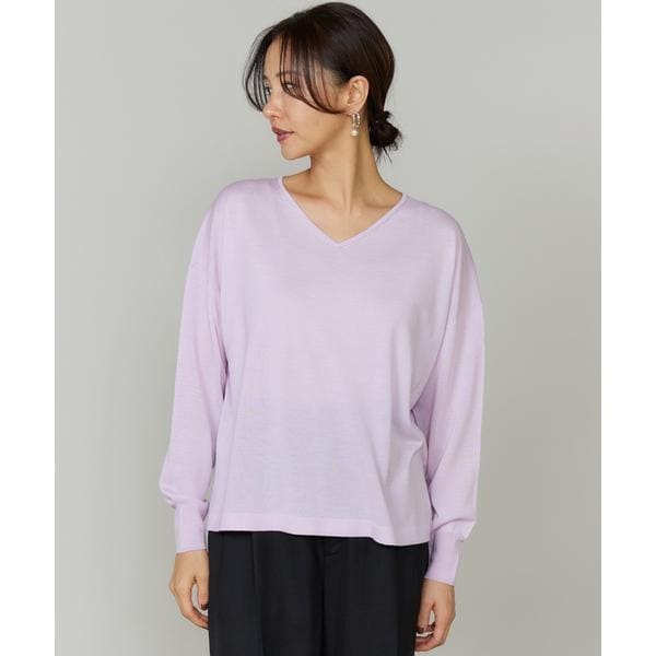 イネド（INED）/オーバーサイズVネックニット