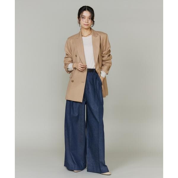 イネド（INED）/《三尋木奈保コラボ・Oggi11月号掲載商品》大人ワイドデニムパンツ
