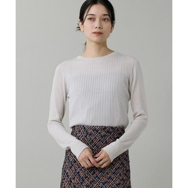イネド（INED）/《大きいサイズ》ホールガーメントクルーネックリブニット《Cuoo》