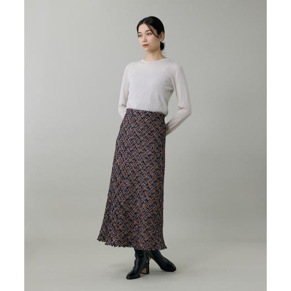 イネド（INED）/《大きいサイズ》ホールガーメントクルーネックリブニット《Cuoo》