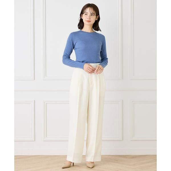 イネド（INED）/《大きいサイズ》ホールガーメントクルーネックリブニット《Cuoo》