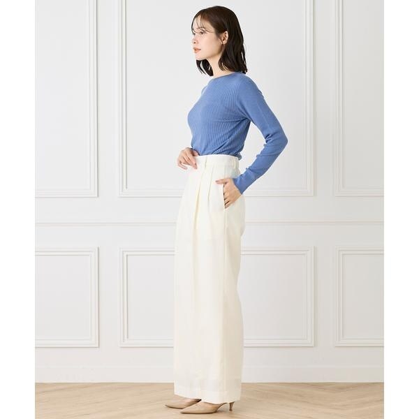 イネド（INED）/《大きいサイズ》ホールガーメントクルーネックリブニット《Cuoo》