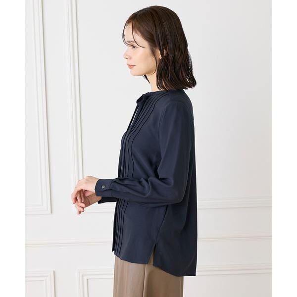 イネド（INED）/《大きいサイズ》ピンタックボウタイブラウス