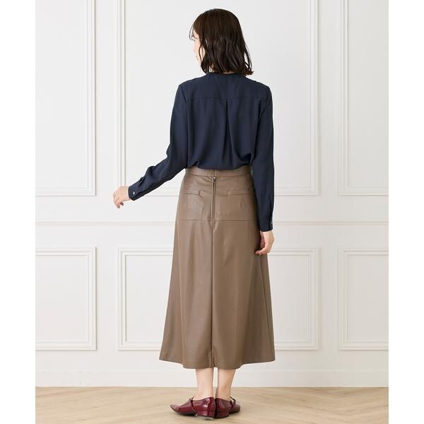 イネド（INED）/《大きいサイズ》ピンタックボウタイブラウス