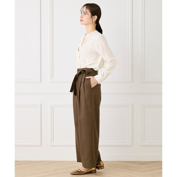 イネド（INED）/《大きいサイズ》ピンタックボウタイブラウス