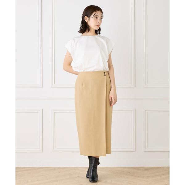 イネド（INED）/《大きいサイズ》ショートスリーブコクーントップス