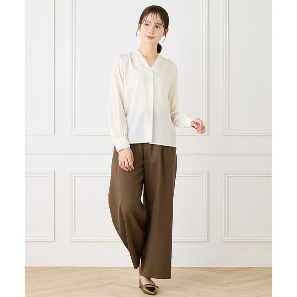 イネド（INED）/《大きいサイズ》Vネックブラウス
