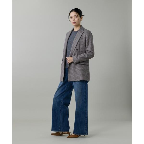 イネド（INED）/クルーネックビジュー風刺繍ニット